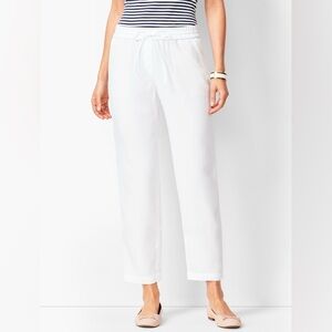White Linen Drawstring Pants
